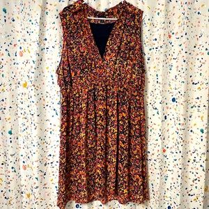 Torrid size 3 challis sleeveless dress with slip and collared button top